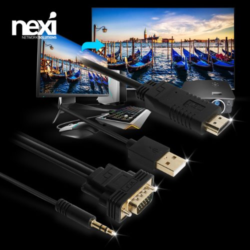 VGA TO HDMI 케이블 (오디오 지원) 1.8m 3m NX927