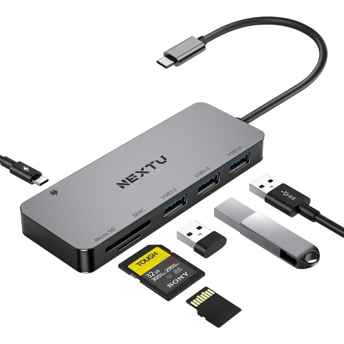 NEXT-9715TC-PD USB 멀티포트 허브 C타입 USB3.0 SD Micro SD PD 카드리더기